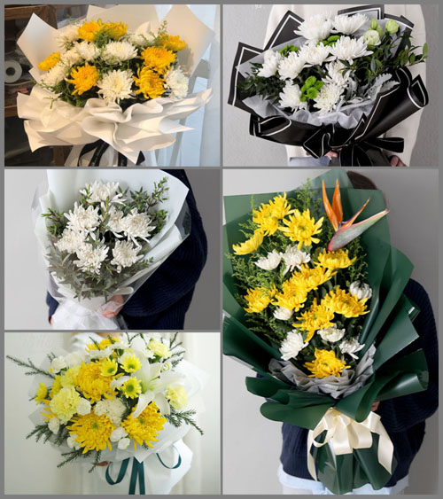 广东江门市台山市冲蒌镇朝中村白事花束代送